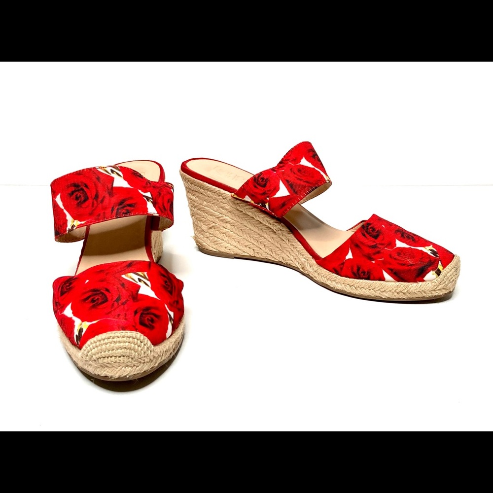 Franco Sarto Red Rose Mint Espadrille Wedges